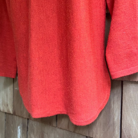 Telluride 💯 Extrafine Merino Wool Terracotta Sweater Boat Neck High Low Size M - Picture 12 of 15